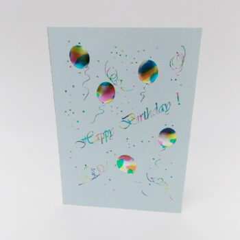 Paula Skene Designs Birthday Balloons on blue birthday card