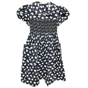 Indigo blue bunny print dress