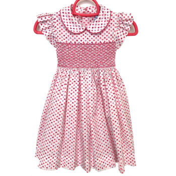 Tiny Hearts Print Smocked Dress