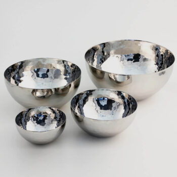 Hand Hammered Stainless Steel Bowls - Round