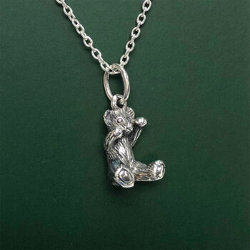 Sterling Silver Seated Teddy Bear Pendant